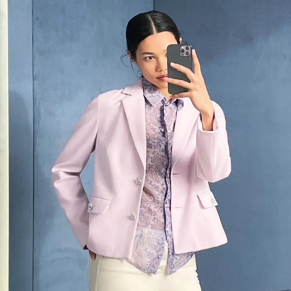 ZARA JEWEL BUTTON BLAZER